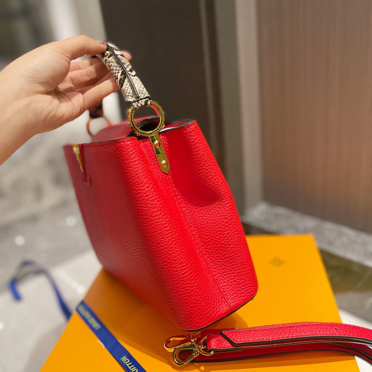 Cappucines Red bags ,27*20cm /20*14cm