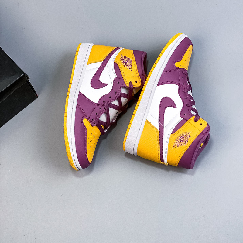 wmns air jordan 1 mid gs light smoke grey aj1 Sport casual shoes Size:EU36-EU46