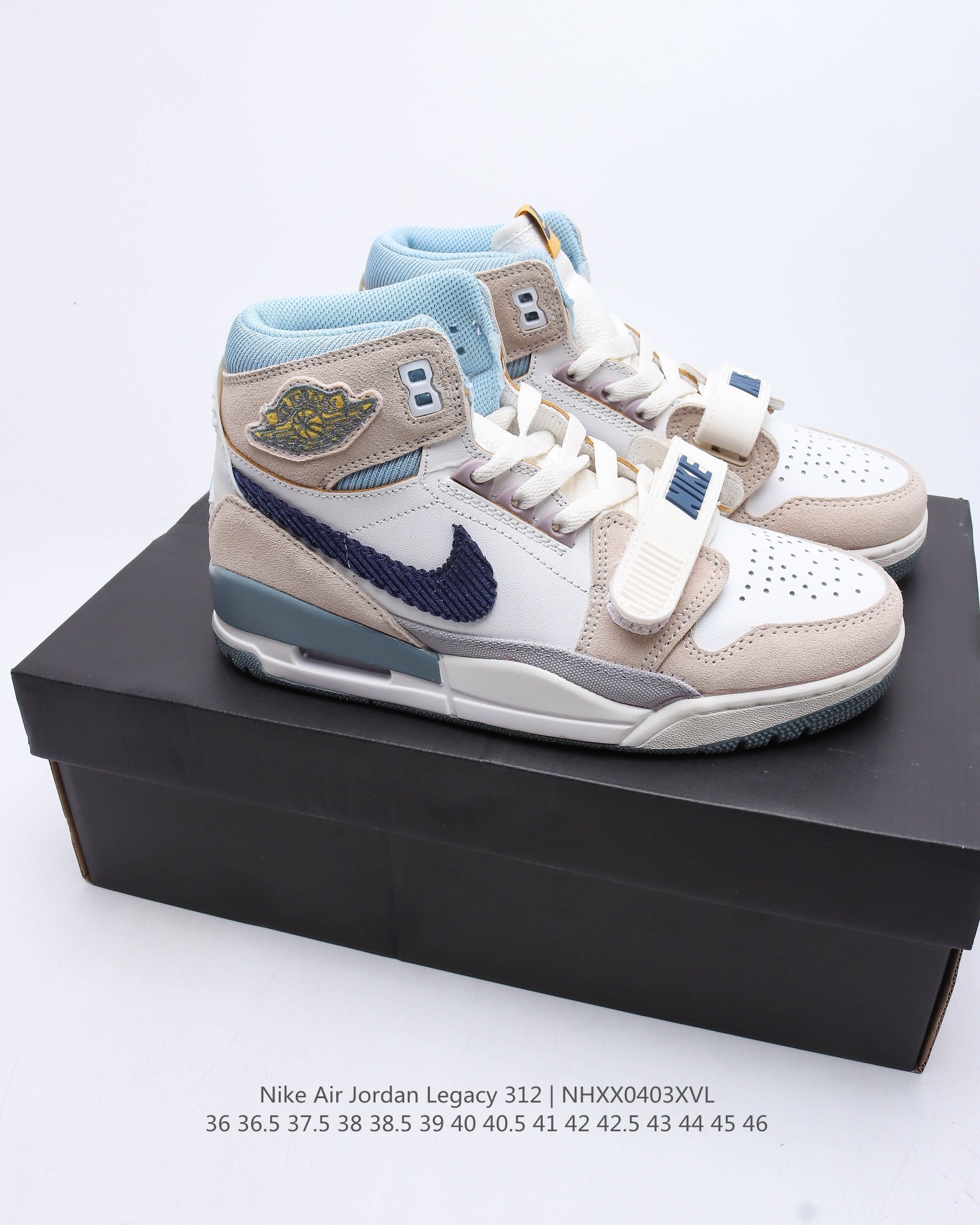 air jordan legacy 312 high summit whiteblue casual shoes Size:EU36-EU46