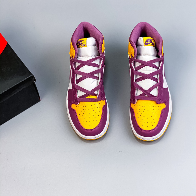 wmns air jordan 1 mid gs light smoke grey aj1 Sport casual shoes Size:EU36-EU46