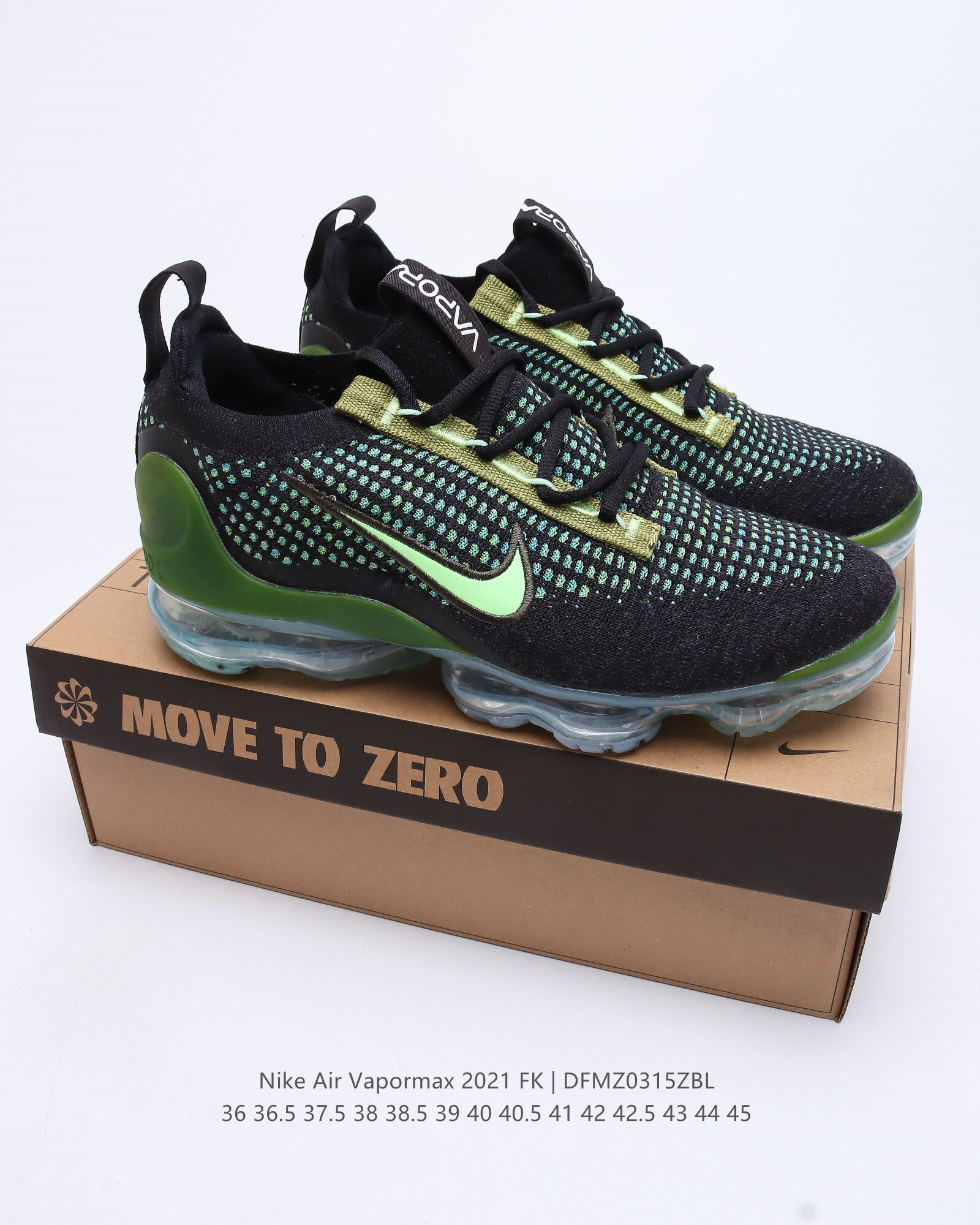 air vapormax 2021 fk blackgreen mid sport casual shoes Size：EU36-EU45