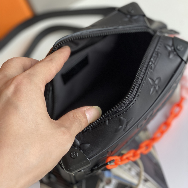 Mini Soft Trunk Bag Men's Black Bag Size 18.5*13*8 cm