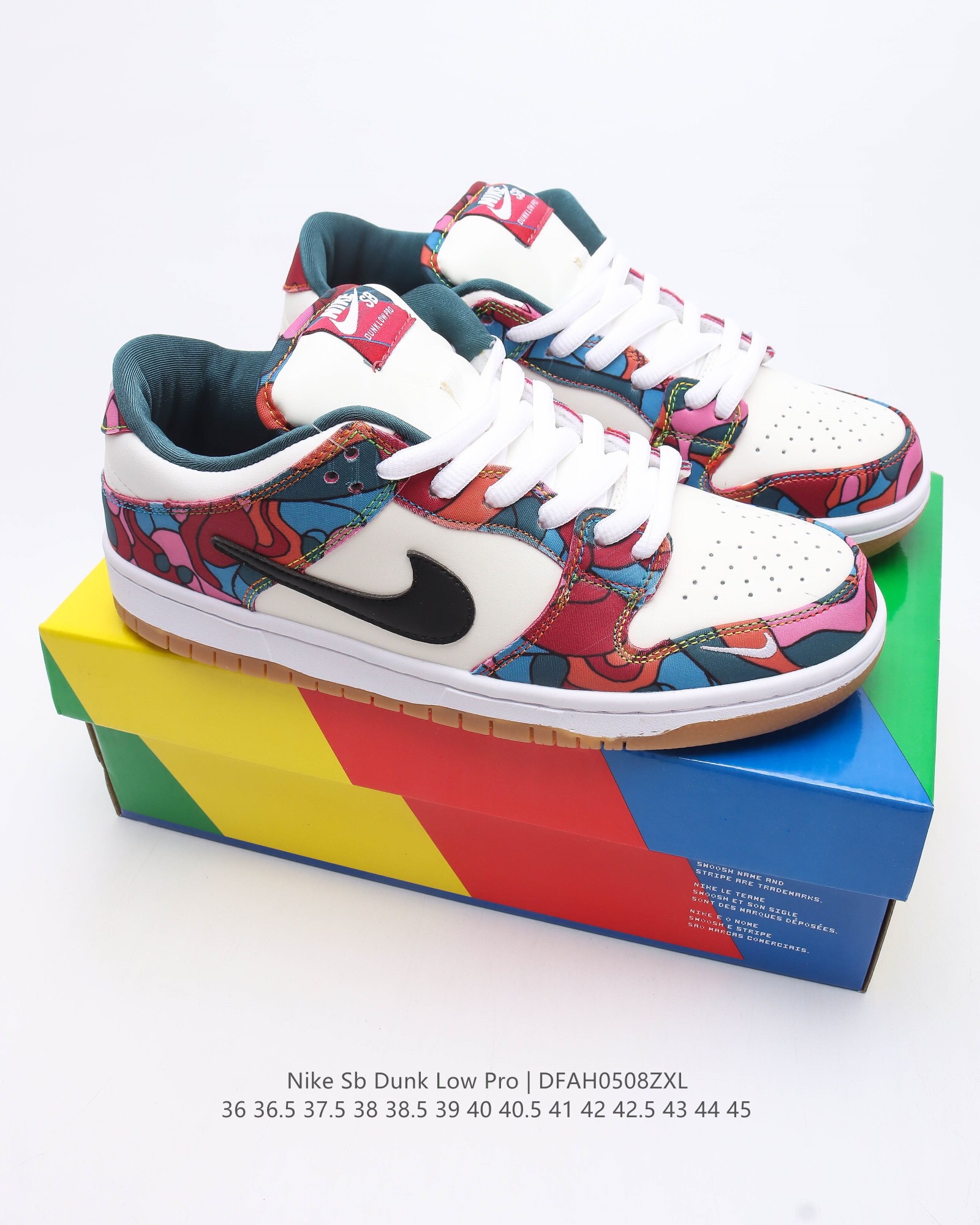Parra sb dunk low abstract art casual shoes Size:EU36-EU45