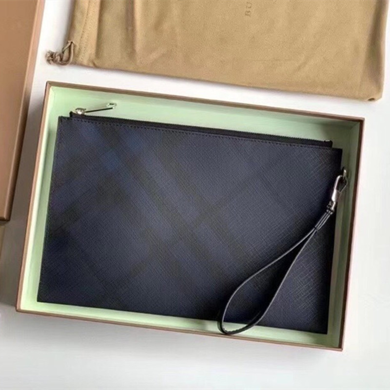 Ondon Checked Zipper Organizer Men's Wallet Handbag Size 30*19.5 cm