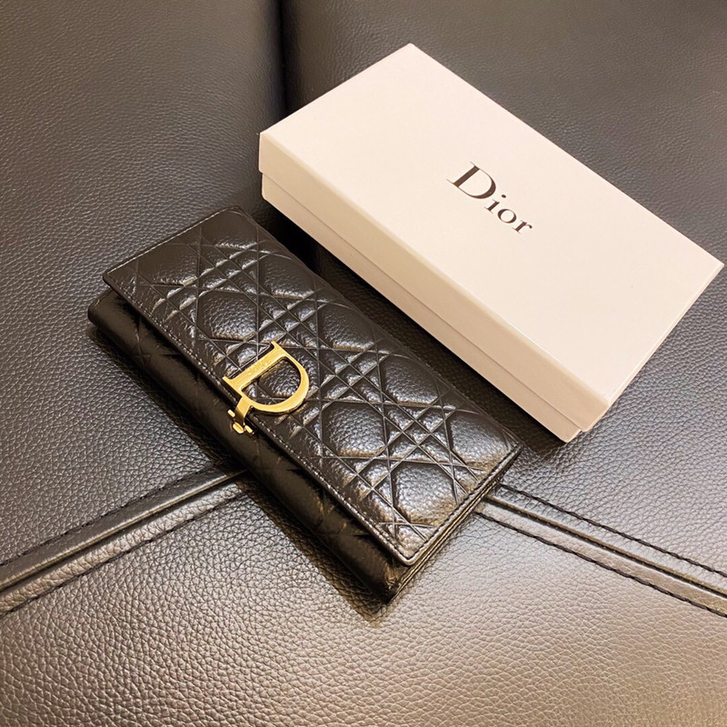 Women's Handbag Fashion Simple Black Sheepskin Wallet Size 19 * 10cm