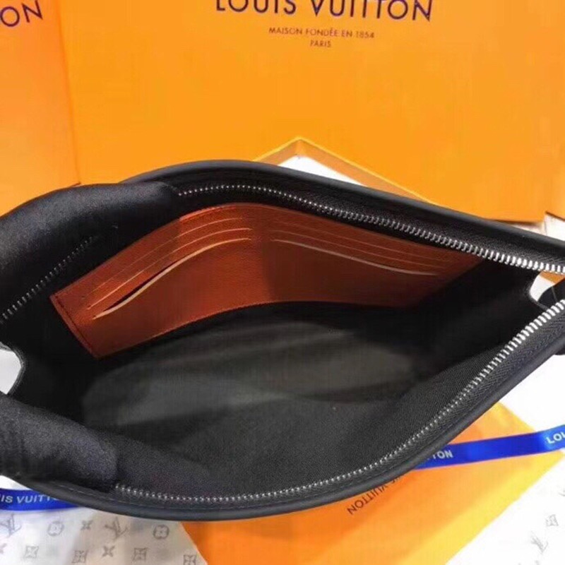 Men's Wallet Handbag Orange Mosaic Plaid Wallet Handbag Size 26.5*20*6cm