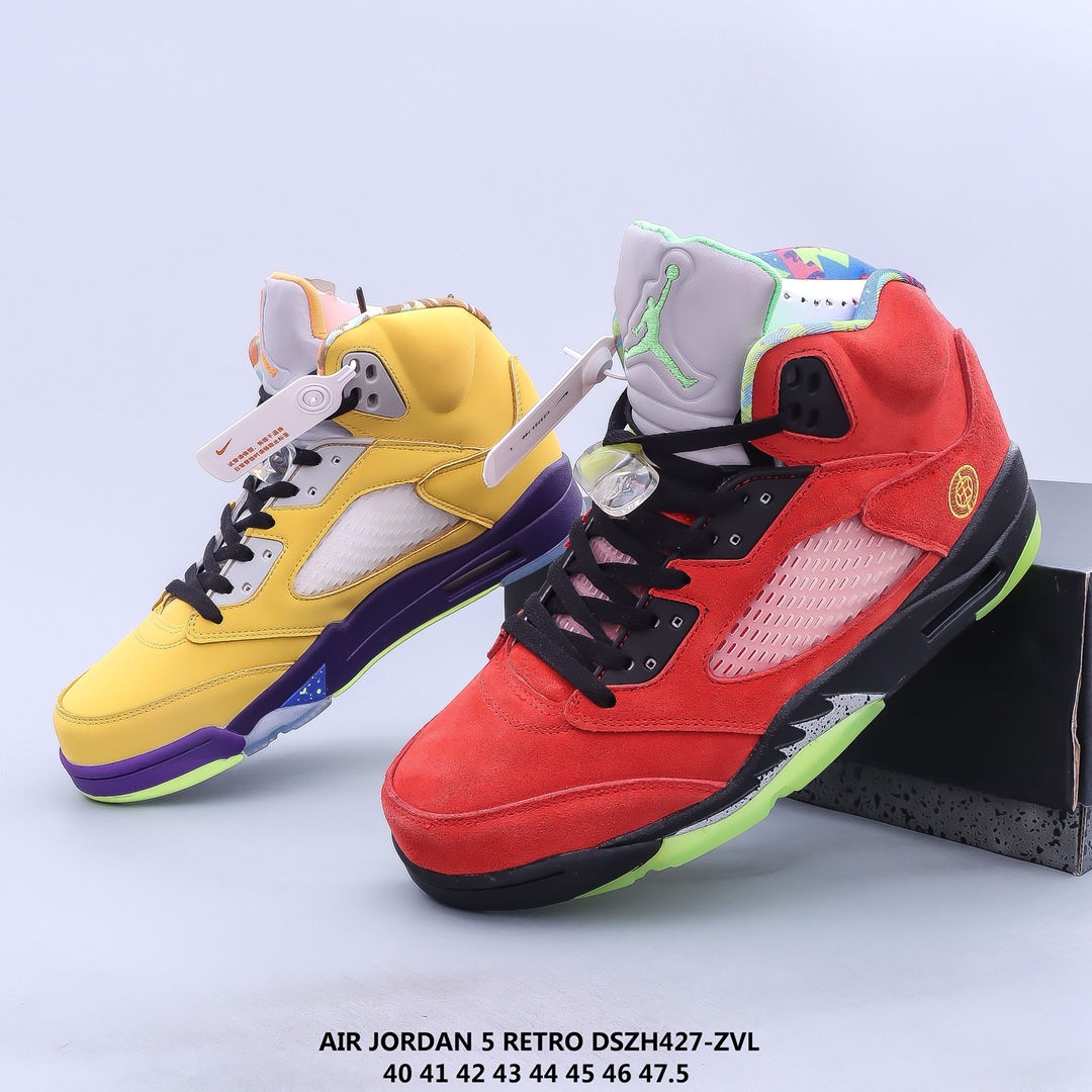 air jordan 5 “what the” Mandarin duck shoes sport casual shoes Size:EU40-EU47