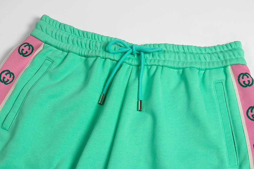 2022ss Men's Green Shorts
