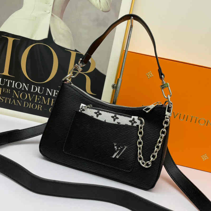 Marelle Handbag Black Marelle Detachable Canvas Zipper Bag