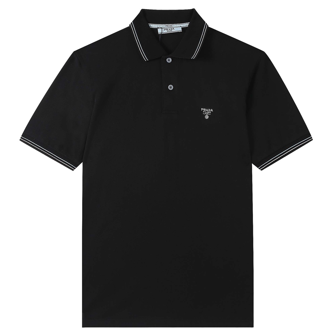 2022ss Men's Polo Black Shirt