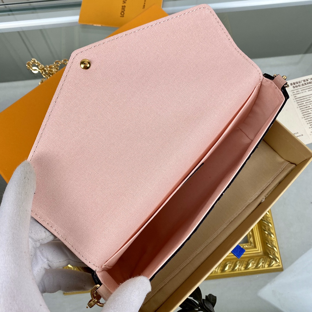 monogram empreint pochette félicie message bag