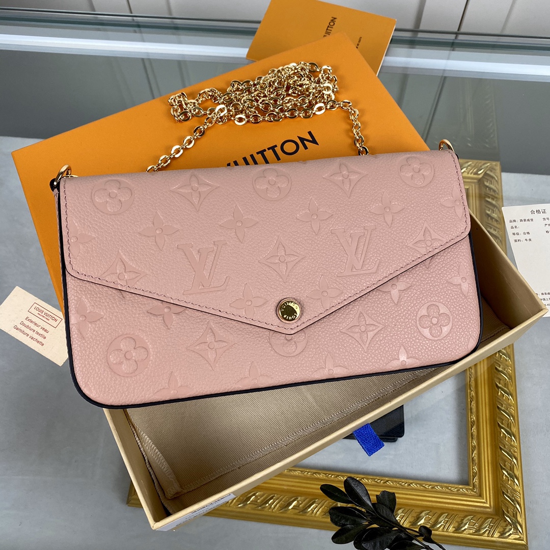 monogram empreint pochette félicie message bag