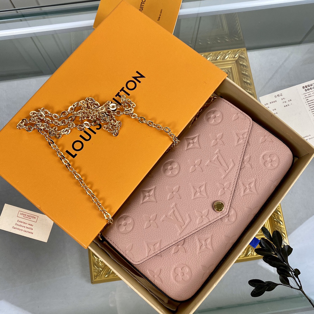 monogram empreint pochette félicie message bag