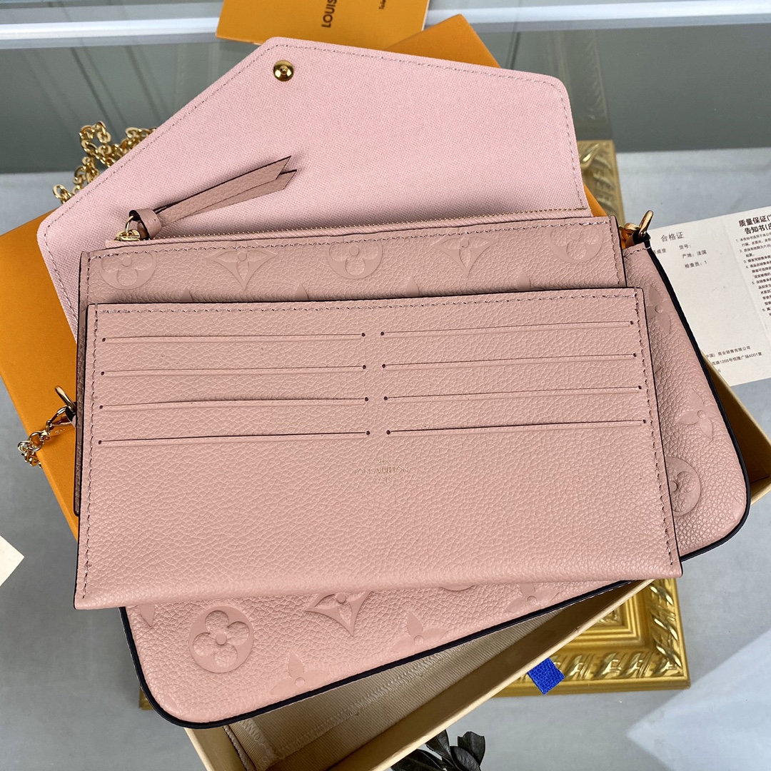 monogram empreint pochette félicie message bag