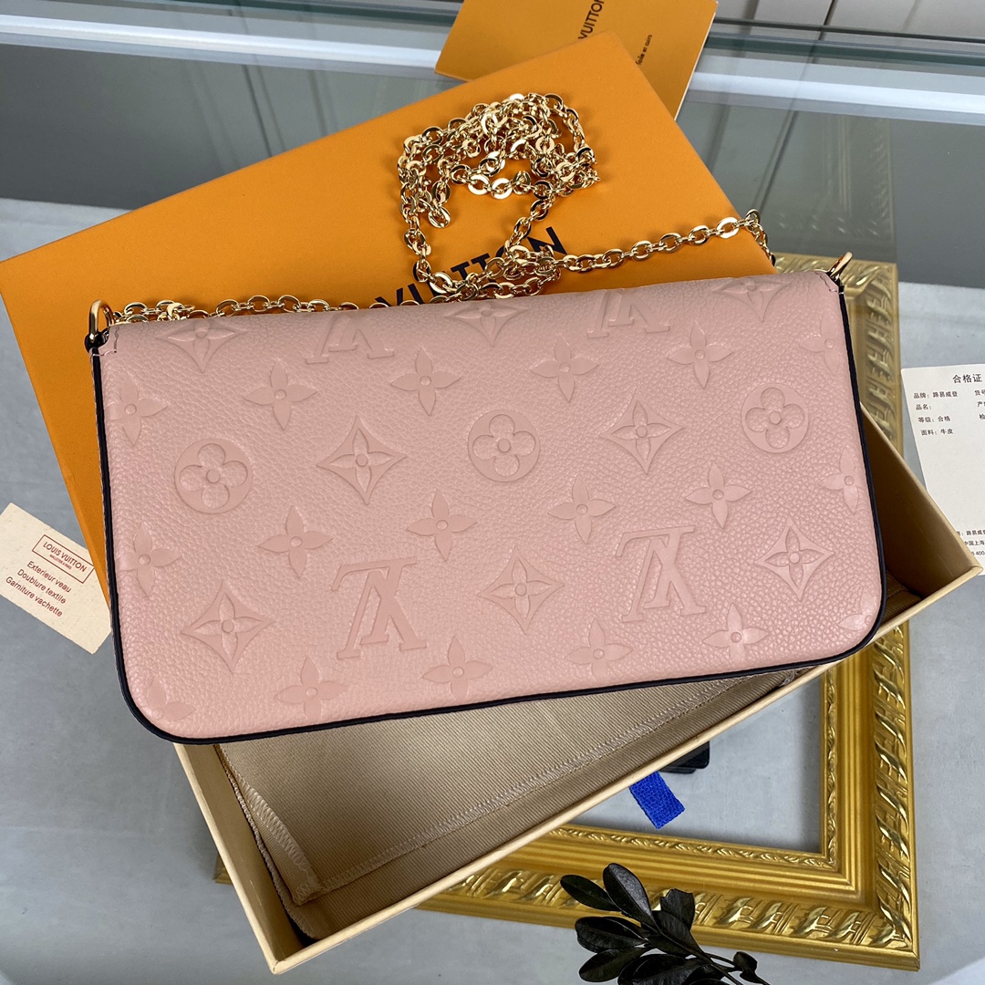 monogram empreint pochette félicie message bag