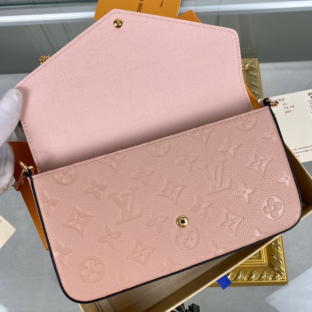 monogram empreint pochette félicie message bag