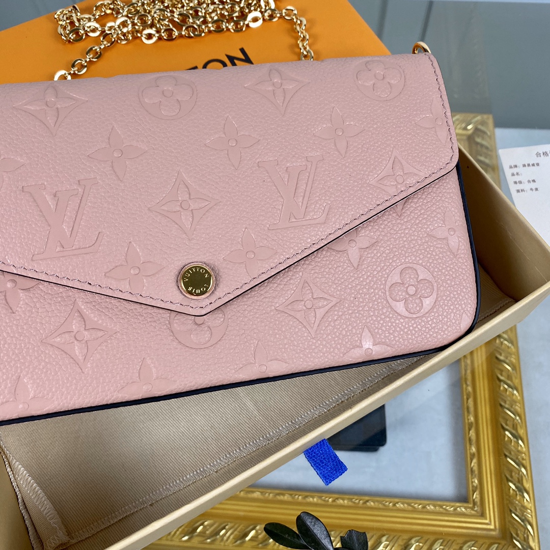 monogram empreint pochette félicie message bag