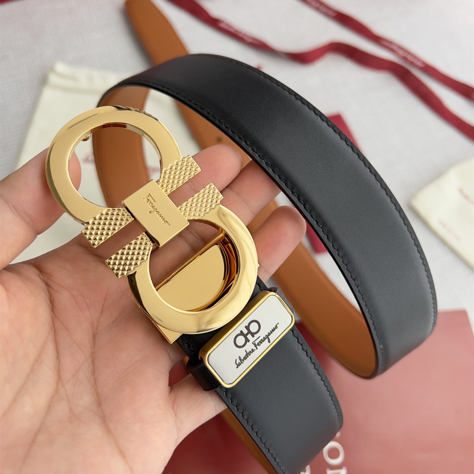 Belt  double-sided wear,2 Colors, Width:3.5cm