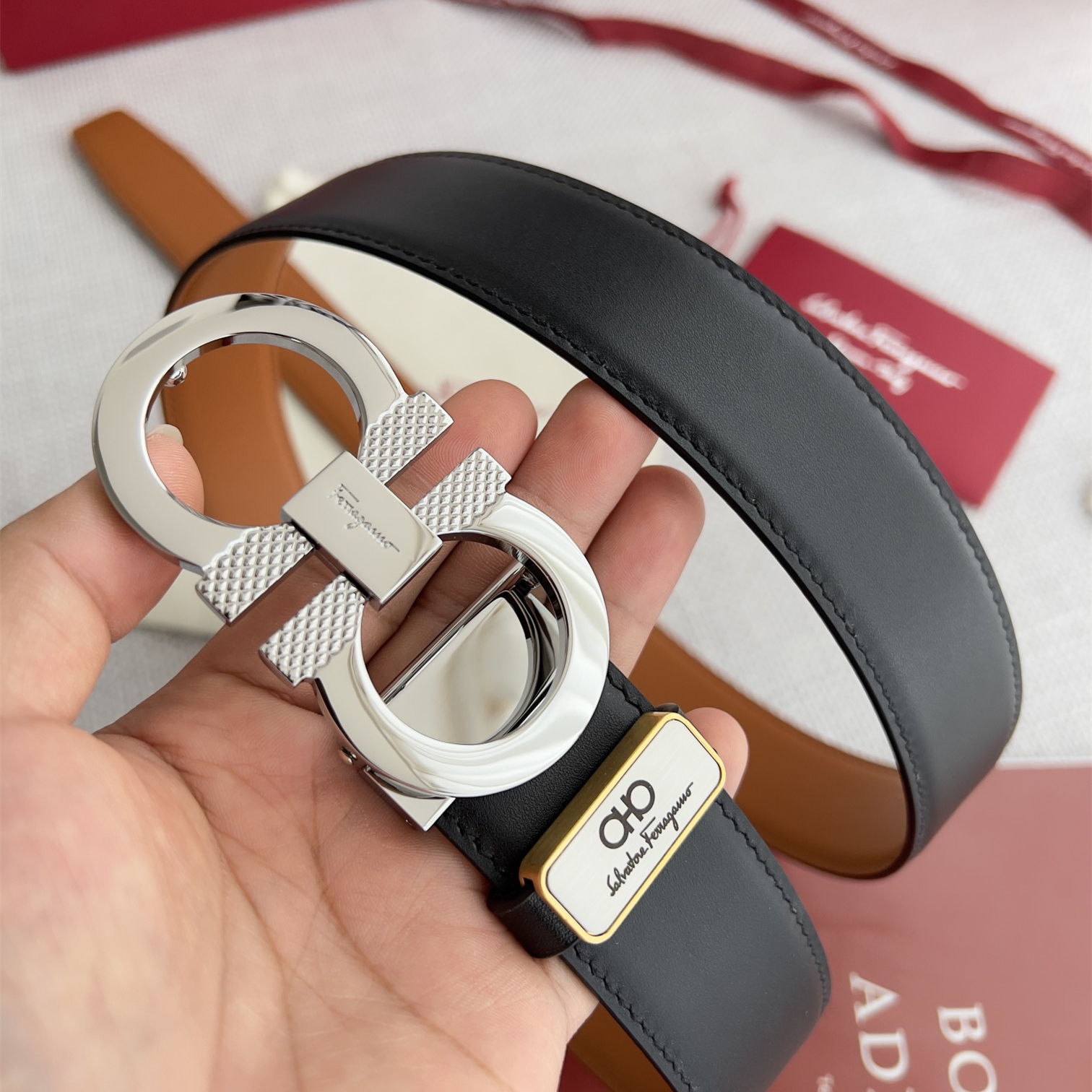 Belt  double-sided wear,2 Colors, Width:3.5cm