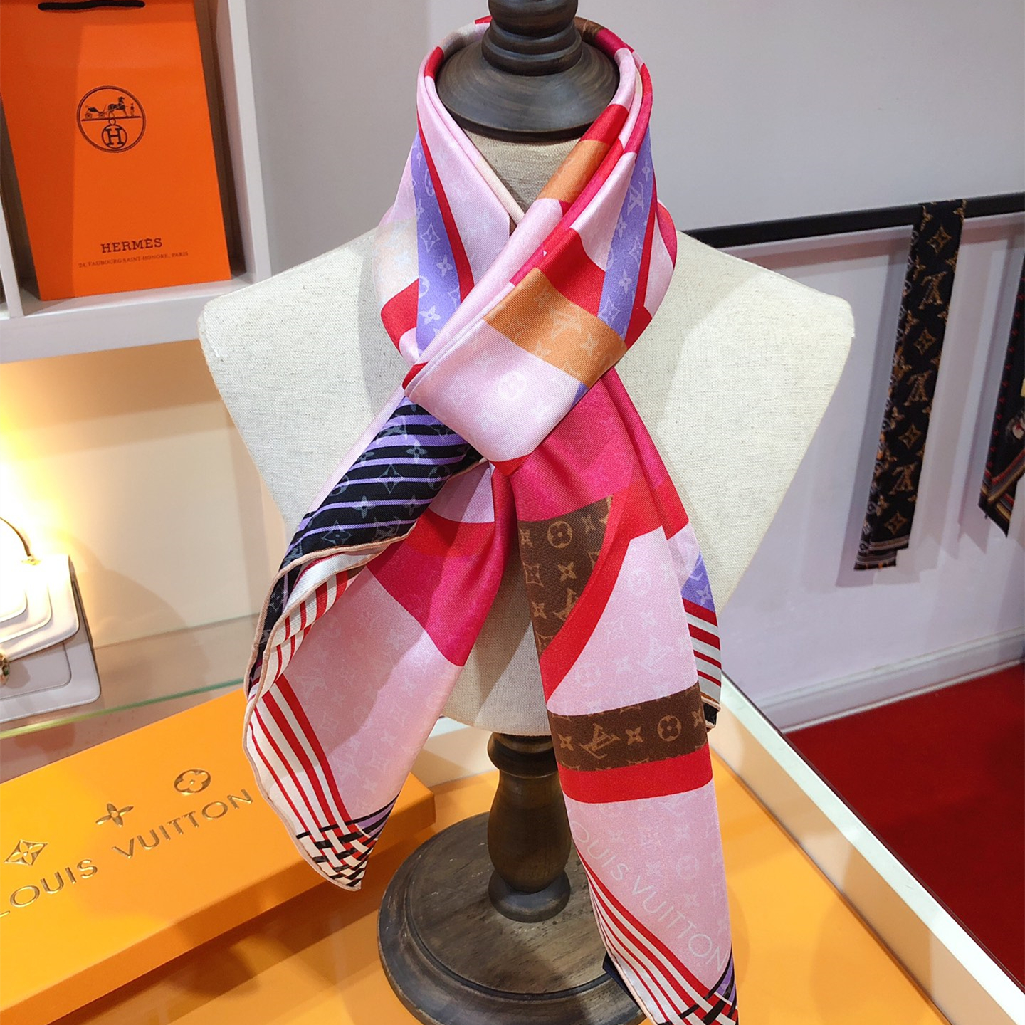 Pop Monogram silk scarf