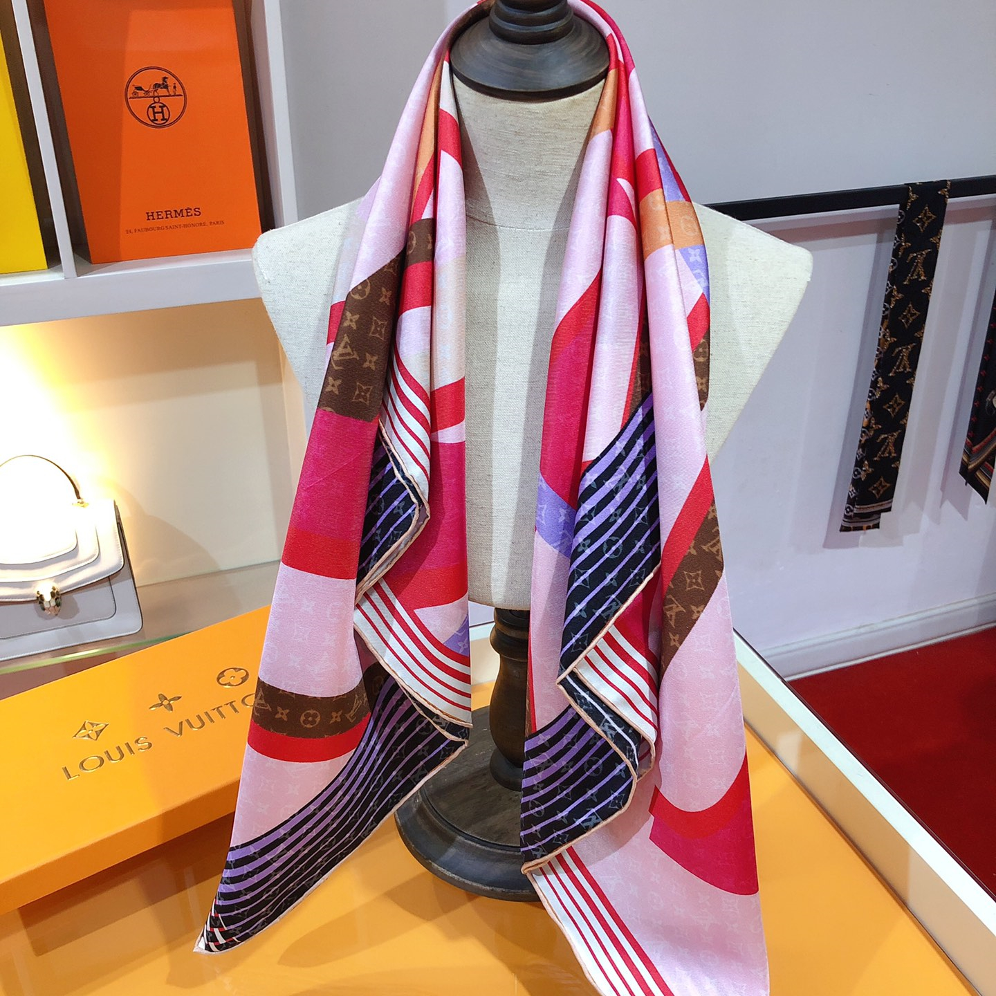 Pop Monogram silk scarf