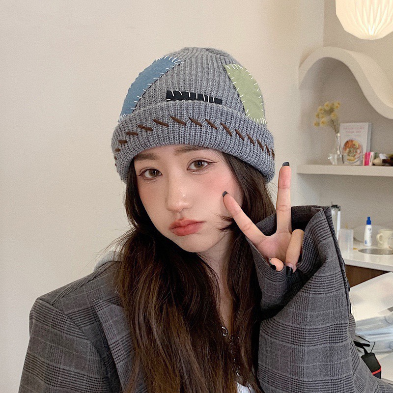 autumn  winter wool knitted beanie cap hat 3 colors