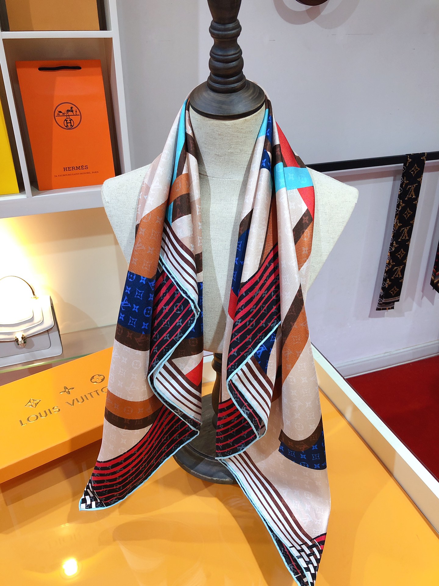 Pop Monogram silk scarf