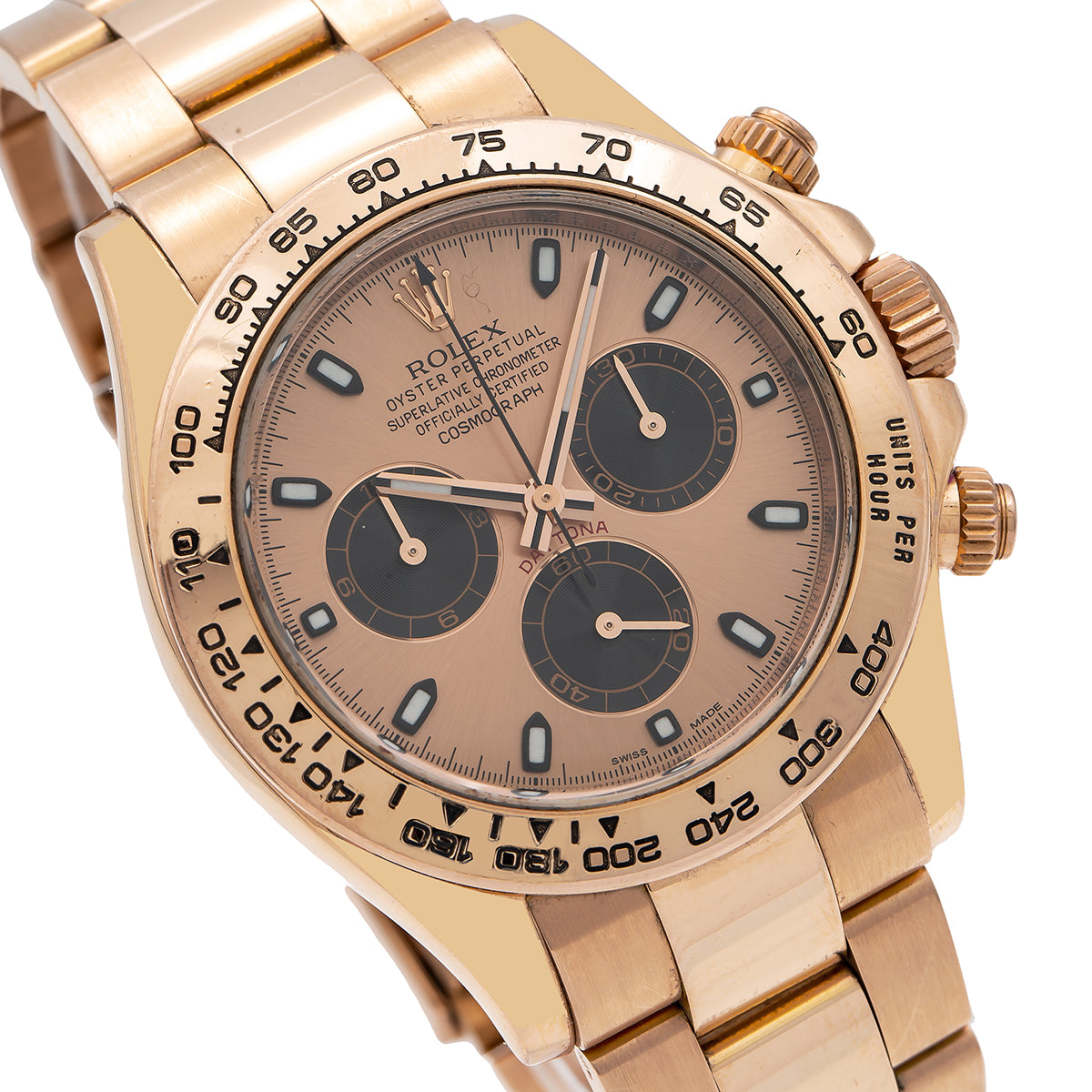 Daytona 40MM Champagne Chronograph Dial With Rose Gold Oyster Mechanical Watch