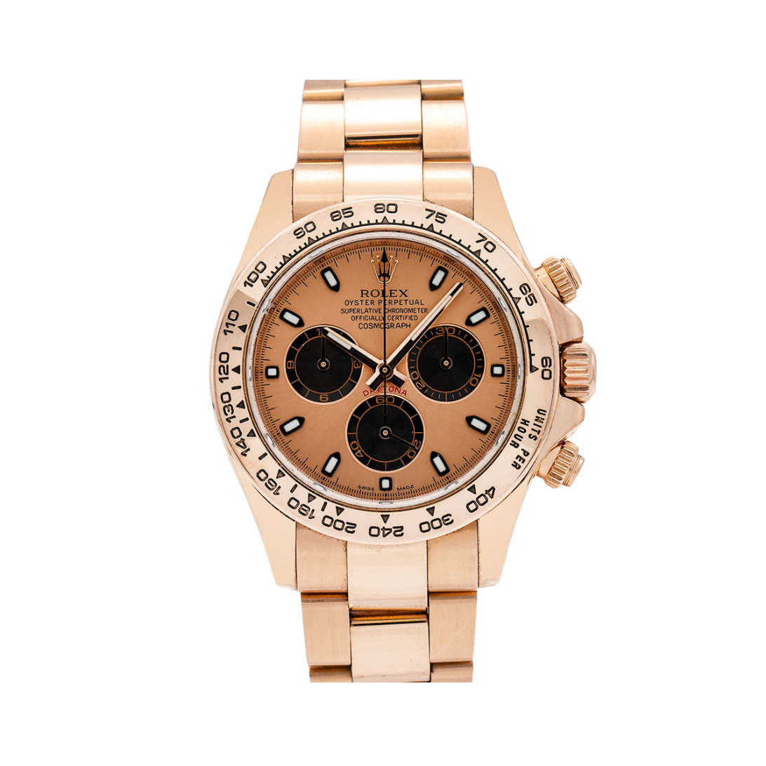 Daytona 40MM Champagne Chronograph Dial With Rose Gold Oyster Mechanical Watch