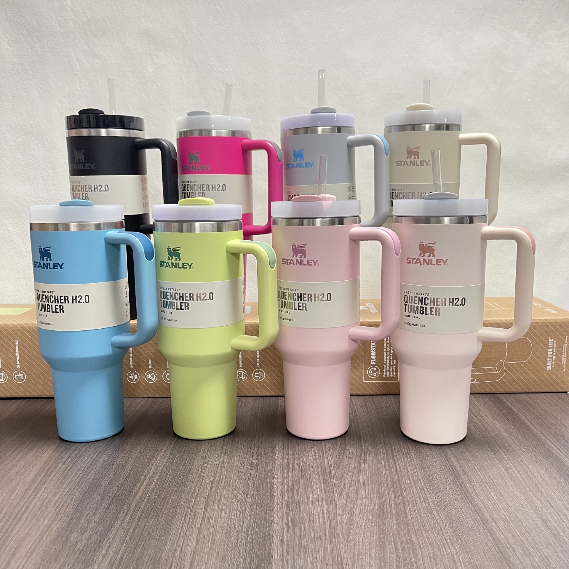 Stanley 40OZ Quencher H2.0 FlowState Stainless Steel Vacuum Insulated Tumbler with Lid and Straw for Water, Iced Tea or Coffee