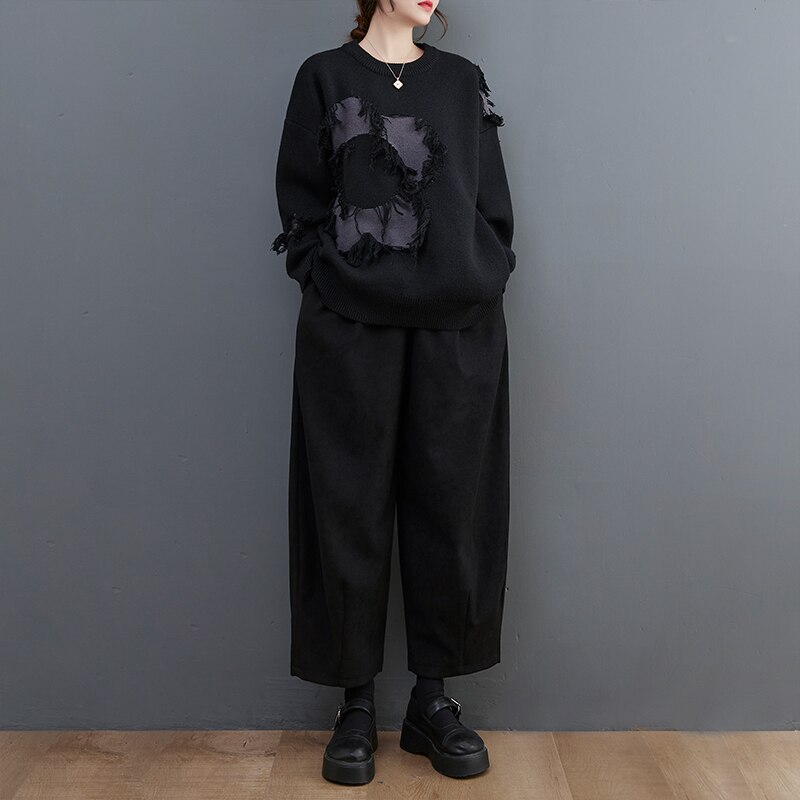 Japanese Style Thicken Fleece Warm Autumn Winter Casual Pants High Waist Fashion Women Wide Leg Pants Office Lady Work Pants