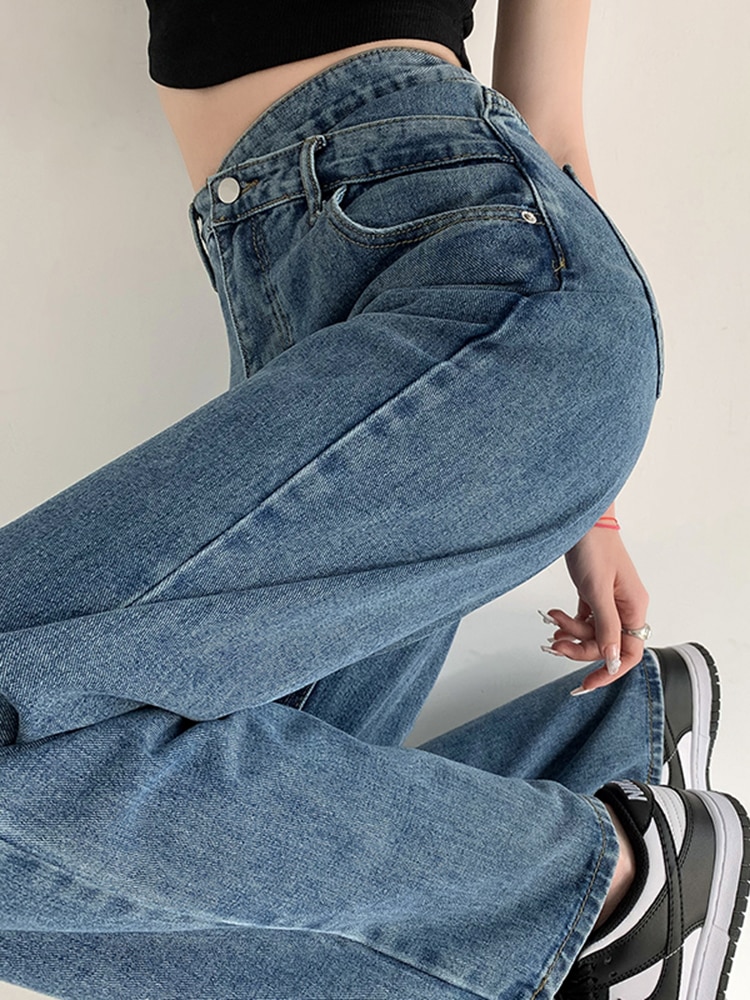 Circyy Jeans Women Pants Denim Wide Leg Irregular High Waisted Fashion Mop Pants Korean Chic Trousers Y2k 2022 Streetwear Loose