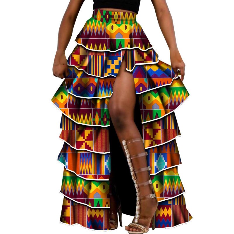 African Maxi skirt For Women Dashiki African High Waist Cupcake Skirt Bazin Riche African Skirt africaine pour les femmes