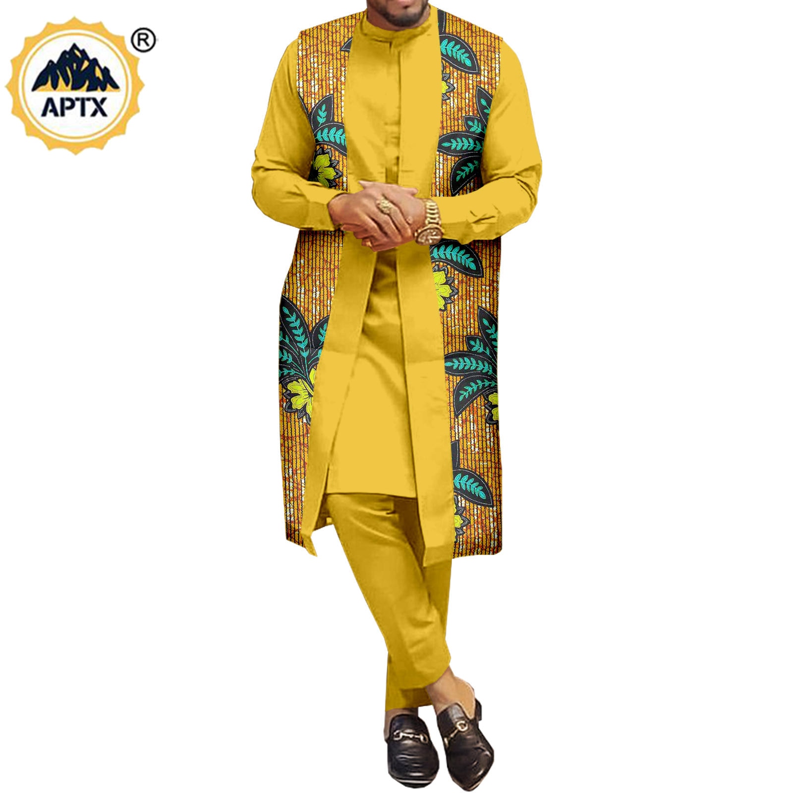 African Couple Clothes Women Print  V-neck Top and Lace Skirts Match Men Outfits Dashiki Long Vest Shirt and Pants Sets Y22C041