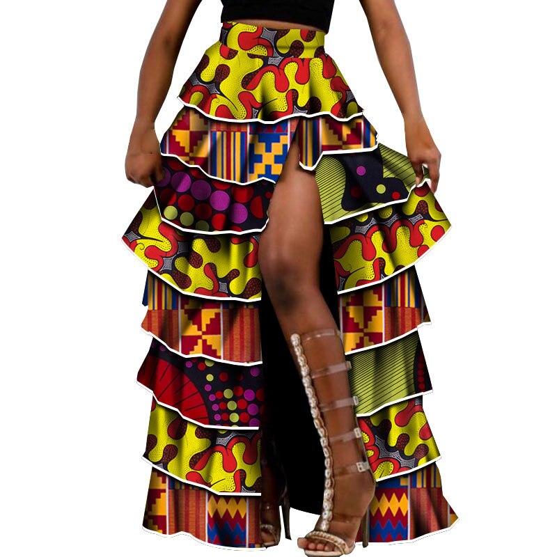 African Maxi skirt For Women Dashiki African High Waist Cupcake Skirt Bazin Riche African Skirt africaine pour les femmes
