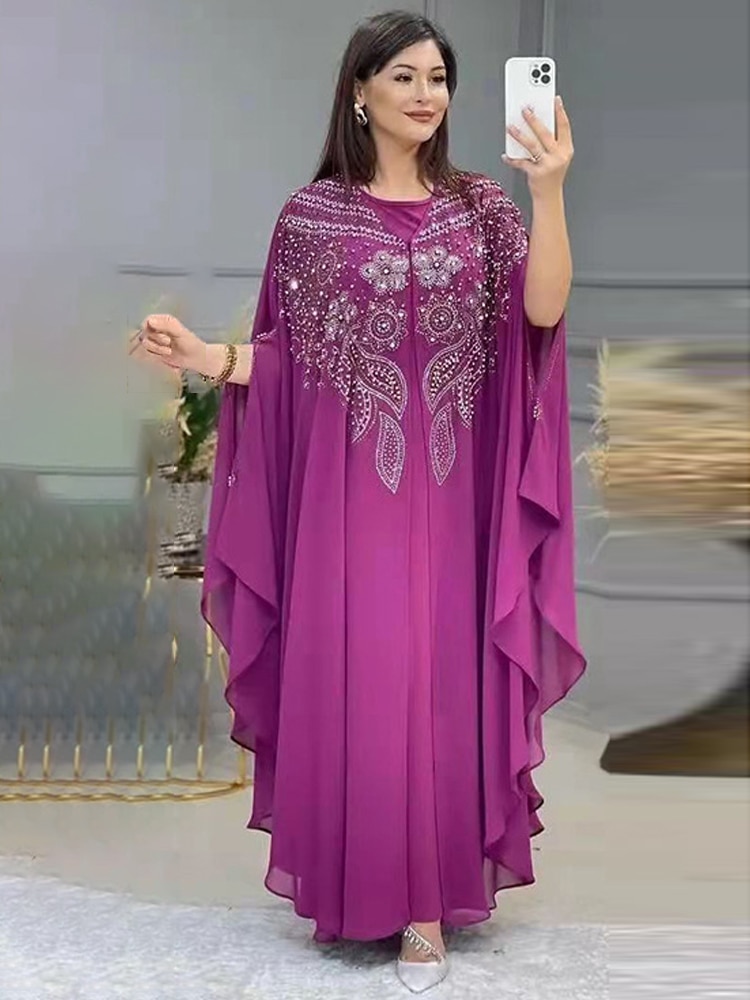 Abayas For Women Dubai Luxury 2022 Chiffon Boubou Muslim Fashion Dress Caftan Marocain Wedding Party Occasions Djellaba Femme