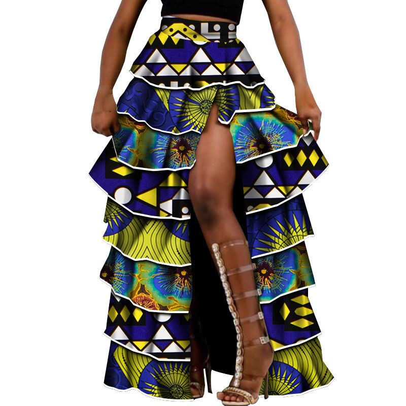 African Maxi skirt For Women Dashiki African High Waist Cupcake Skirt Bazin Riche African Skirt africaine pour les femmes