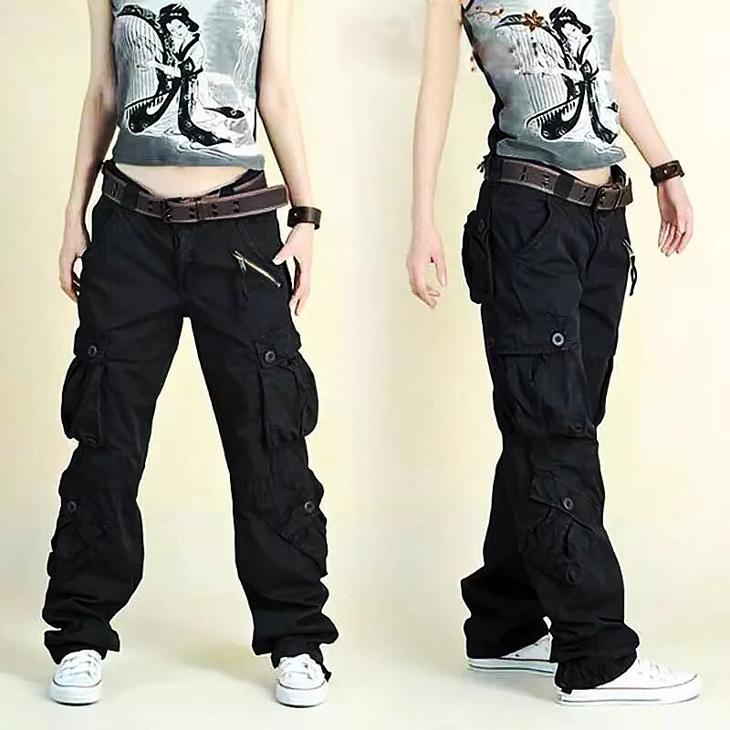 Winter Army Cargo Pants Women Large Size 40 Loose Dance Trousers ladies Hip Hop Baggy Cargo Pants For Female