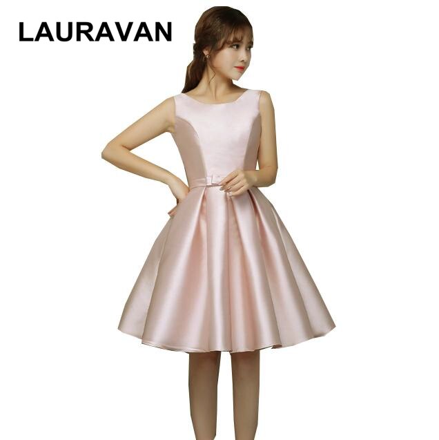 elegant girls robe mariage satin girls 2020 prom knees length pageant ball gown bridal party dresses pale pink for teens