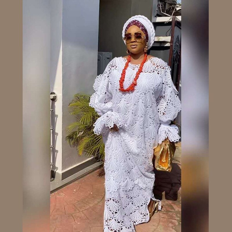 SHZQ Dashiki Lace African Dresses for Women Super Size Traditional Boubou Robe Africaine Femme Long Africa Dress African Clothes