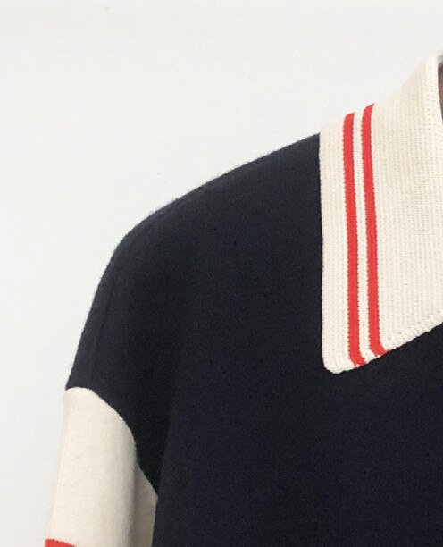 Latter Print Women Long Sleeve Coat Autumn Winter Striped Patchwork Fashion Single Breasted Ladies All-match Jacket New