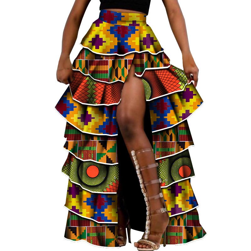African Maxi skirt For Women Dashiki African High Waist Cupcake Skirt Bazin Riche African Skirt africaine pour les femmes