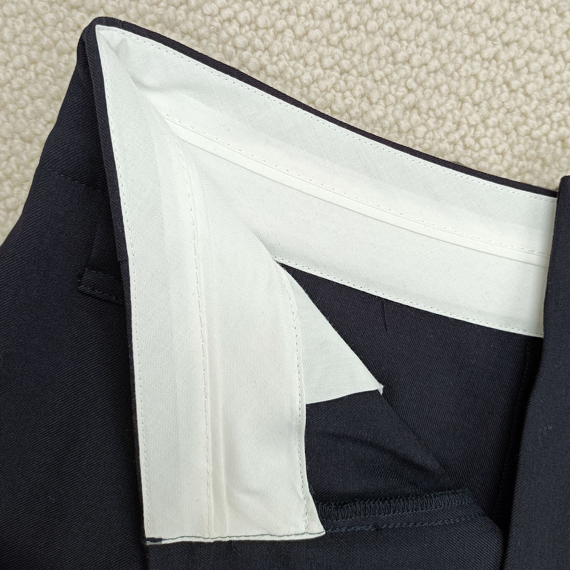 2022 Autumn New Women Pants Wool Blend Twill Drape High Waist Commuter Slim Wide Leg Trousers