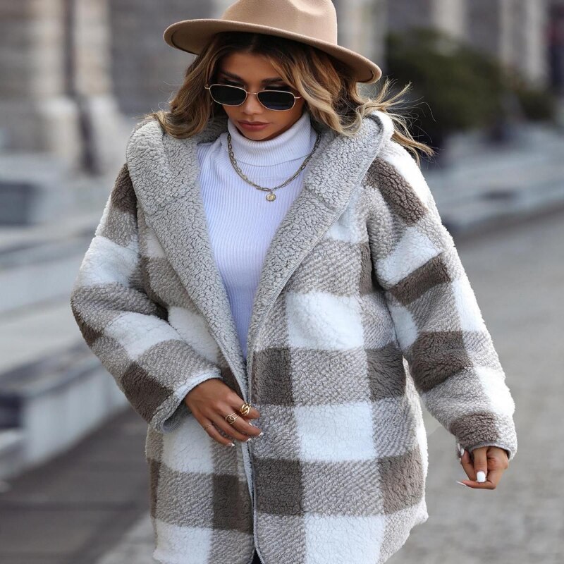 Deeptown Long Coat Women Warm Faux Fur Fleece Coat Jackets Thickened Oversized Cardigan Female Double Sided Chic Outwear Winter