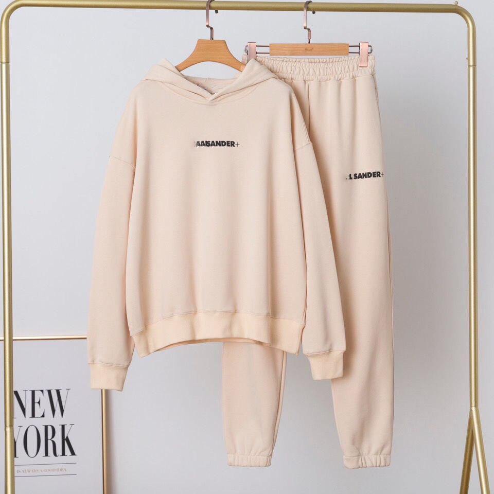 GIGIYW European Cotton Terry Fabric Sweat Suits Women Matching Sets For Two 2 Piece Lounge Tracksuit Hoodie Jogger Sweatpants