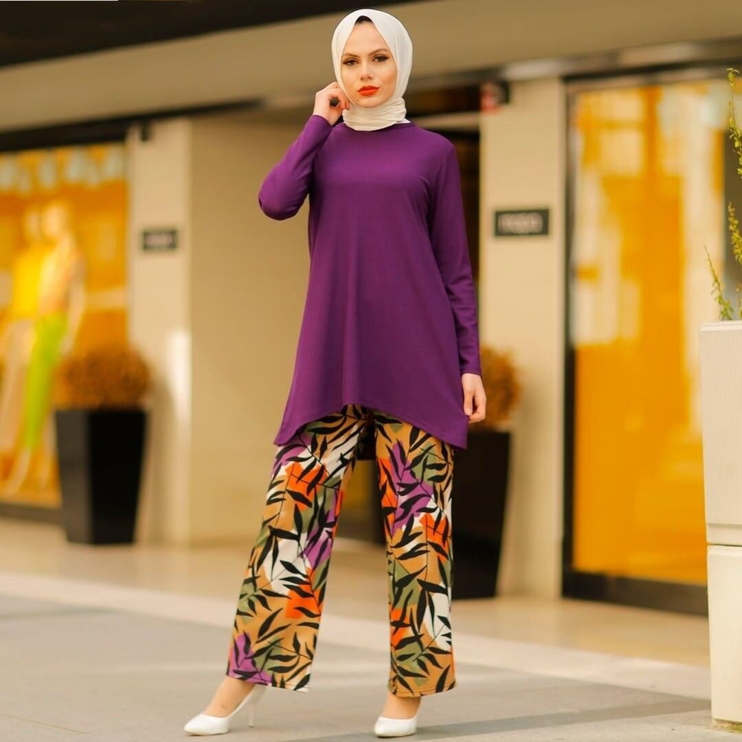 2022 Muslim Women Hijab Dress+Pant Set Arab Islam Robe Print Suit Clothing Dubai Turkey Outfits Kaftan Female Morocco Fashion