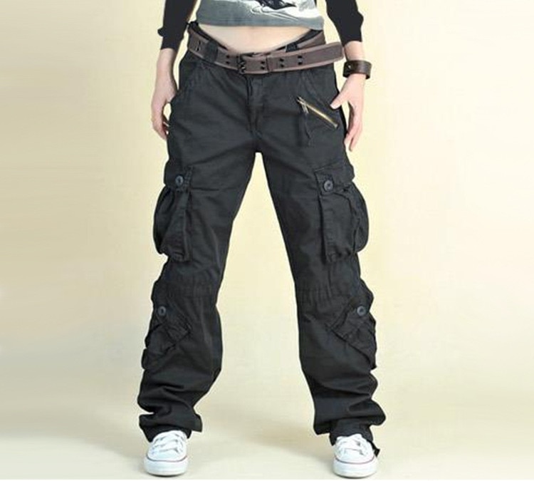 Winter Army Cargo Pants Women Large Size 40 Loose Dance Trousers ladies Hip Hop Baggy Cargo Pants For Female