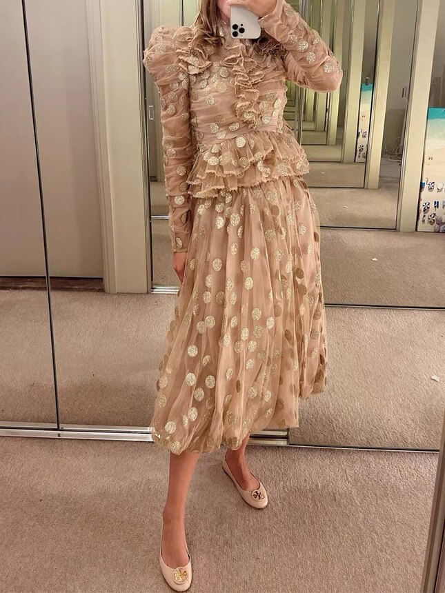 Lady European High Street Designer Dress