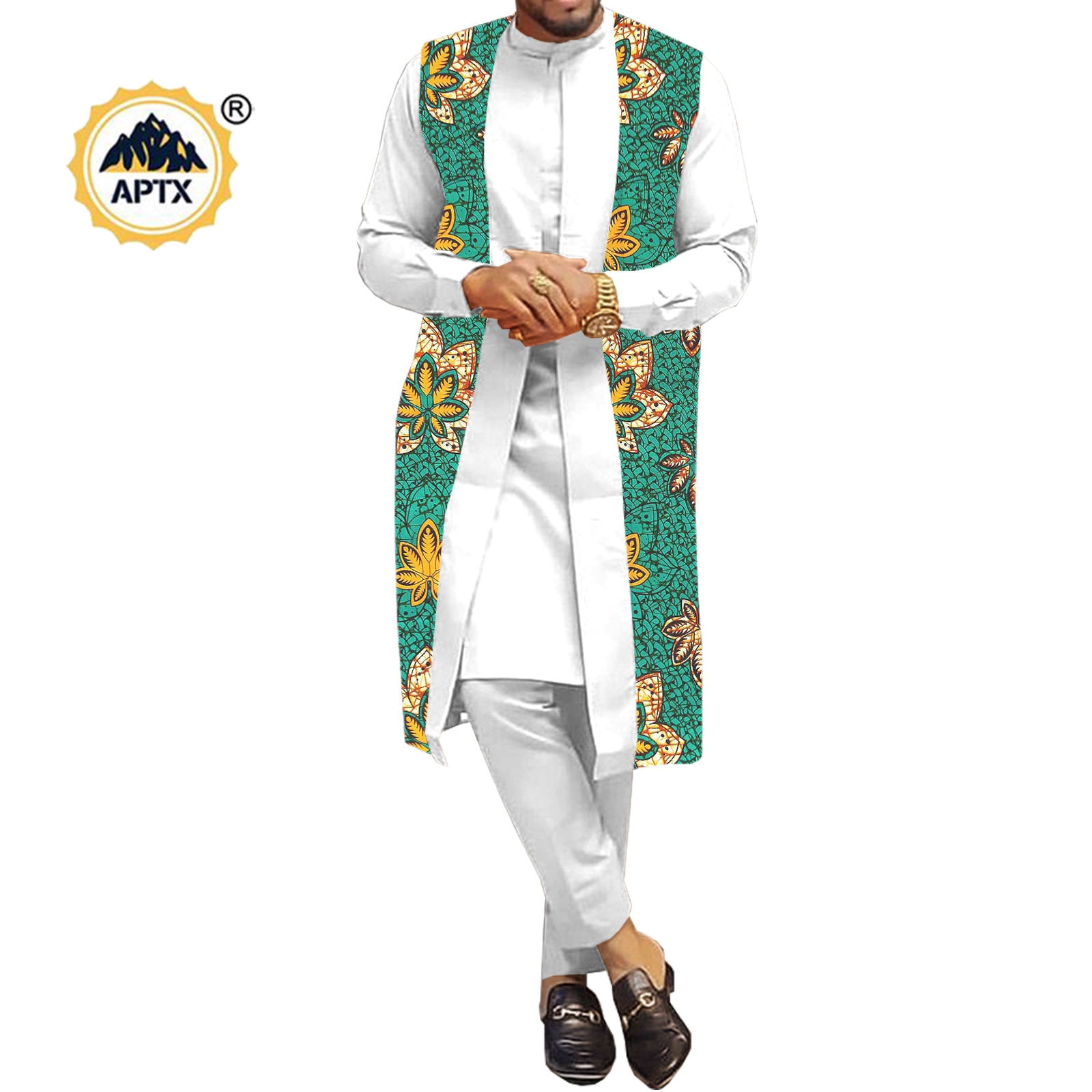 African Couple Clothes Women Print  V-neck Top and Lace Skirts Match Men Outfits Dashiki Long Vest Shirt and Pants Sets Y22C041