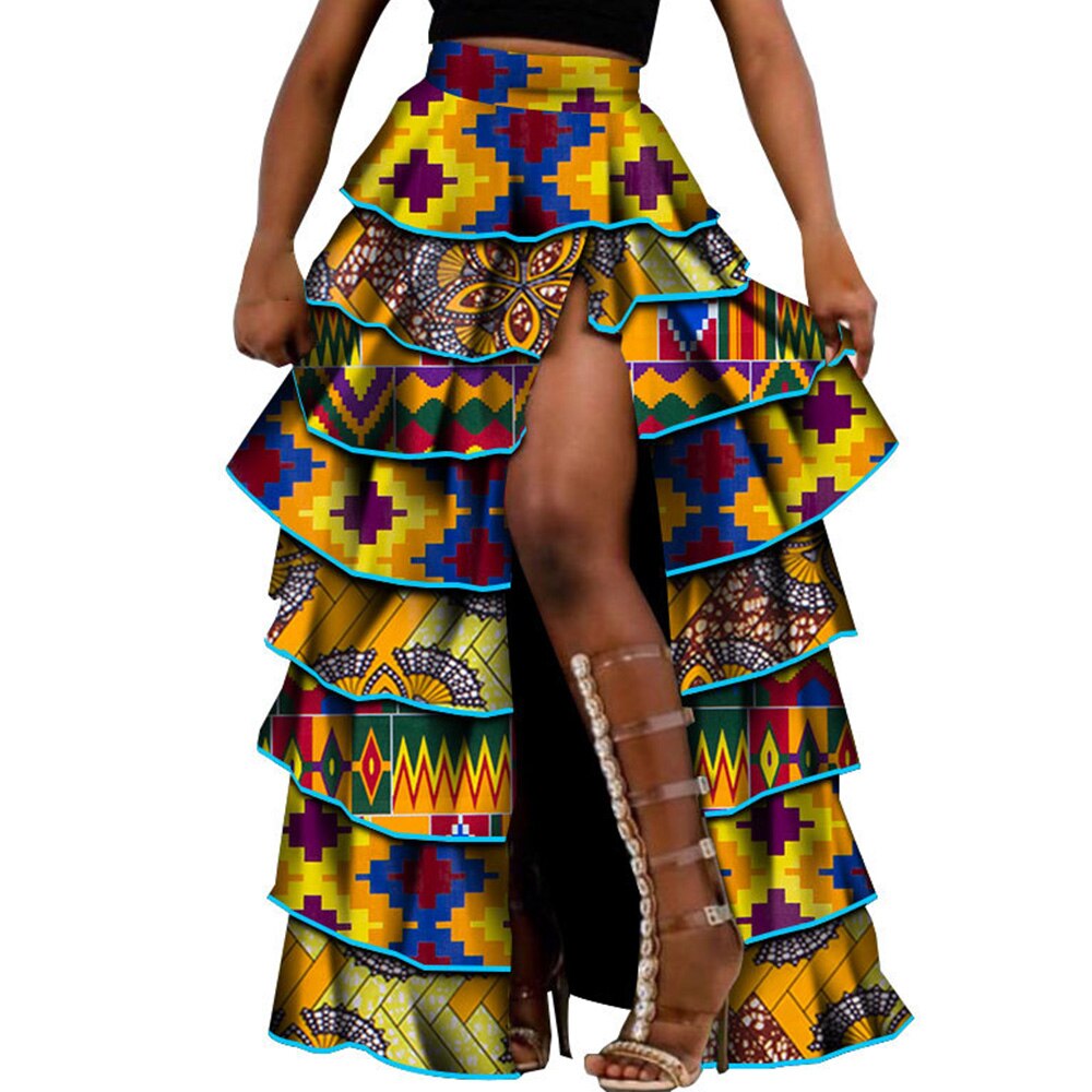 African Maxi skirt For Women Dashiki African High Waist Cupcake Skirt Bazin Riche African Skirt africaine pour les femmes